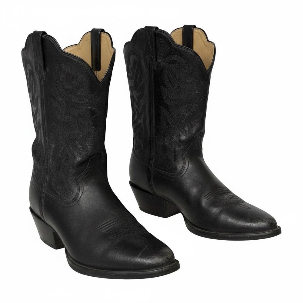 Twisted X Black Leather Western Cowboy Boots Women 9.5C Embroidered Rodeo Ranch